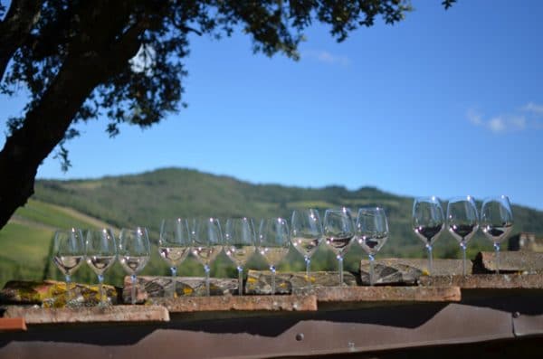 Glasses at Borgo Salcetino - Livon wines