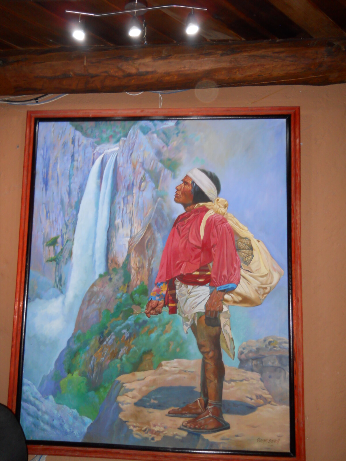 A painting of a Tarahumara Indian in Mexico's Copper Canyon.