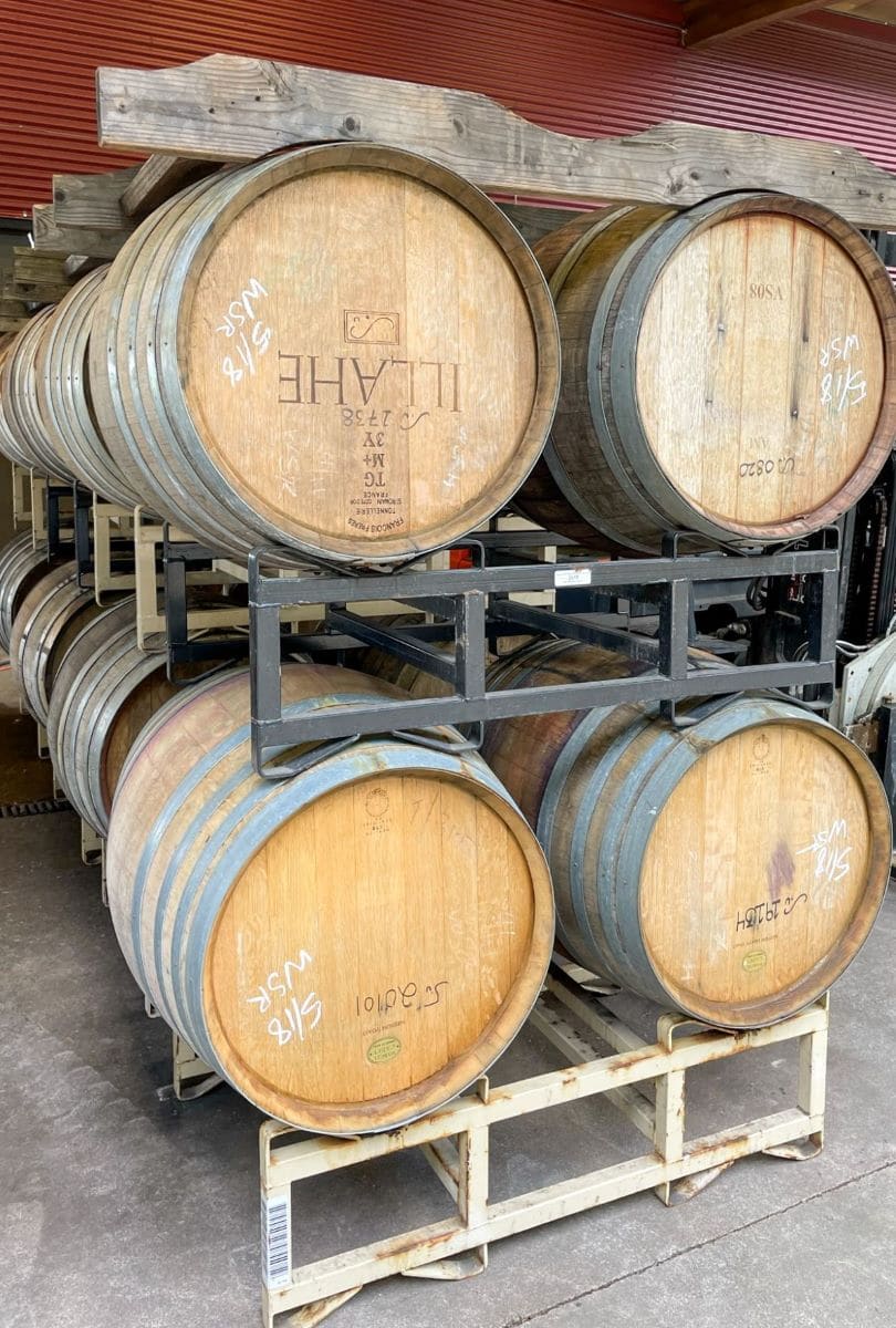 Wine barrels at Illahe Vineyards Oregon