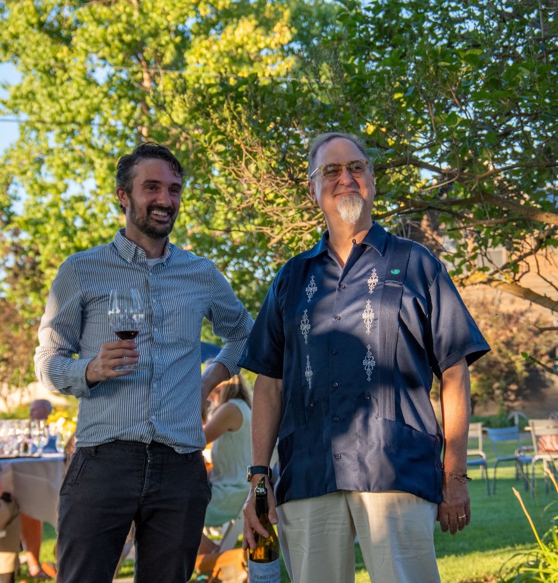 Sager Small, vineyard manager at Woodward Canyon Winery and Doug Frost, co-owner of Echolands Winery. Celebrate Syrah Walla Walla Valley Wine.,