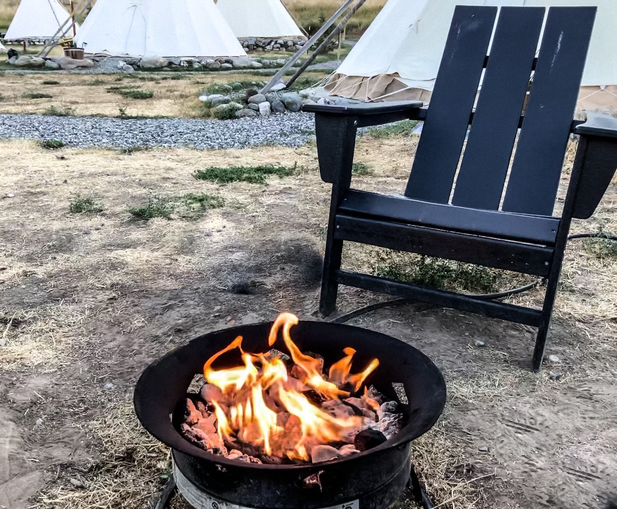 Individual firepit while we were glamping in Montana.