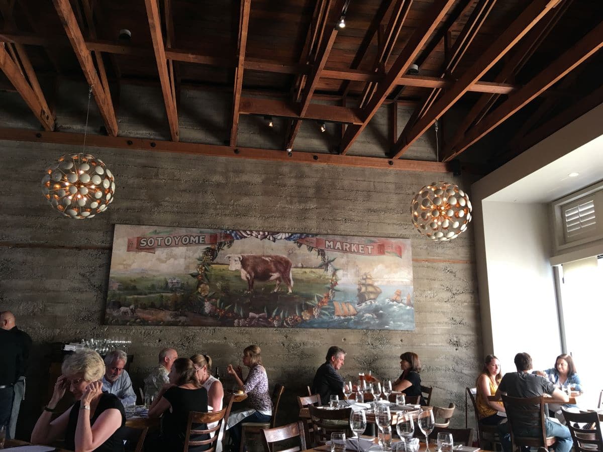 The dining room at Valette in Healdsburg, one of the best restaurants in Sonoma, County.