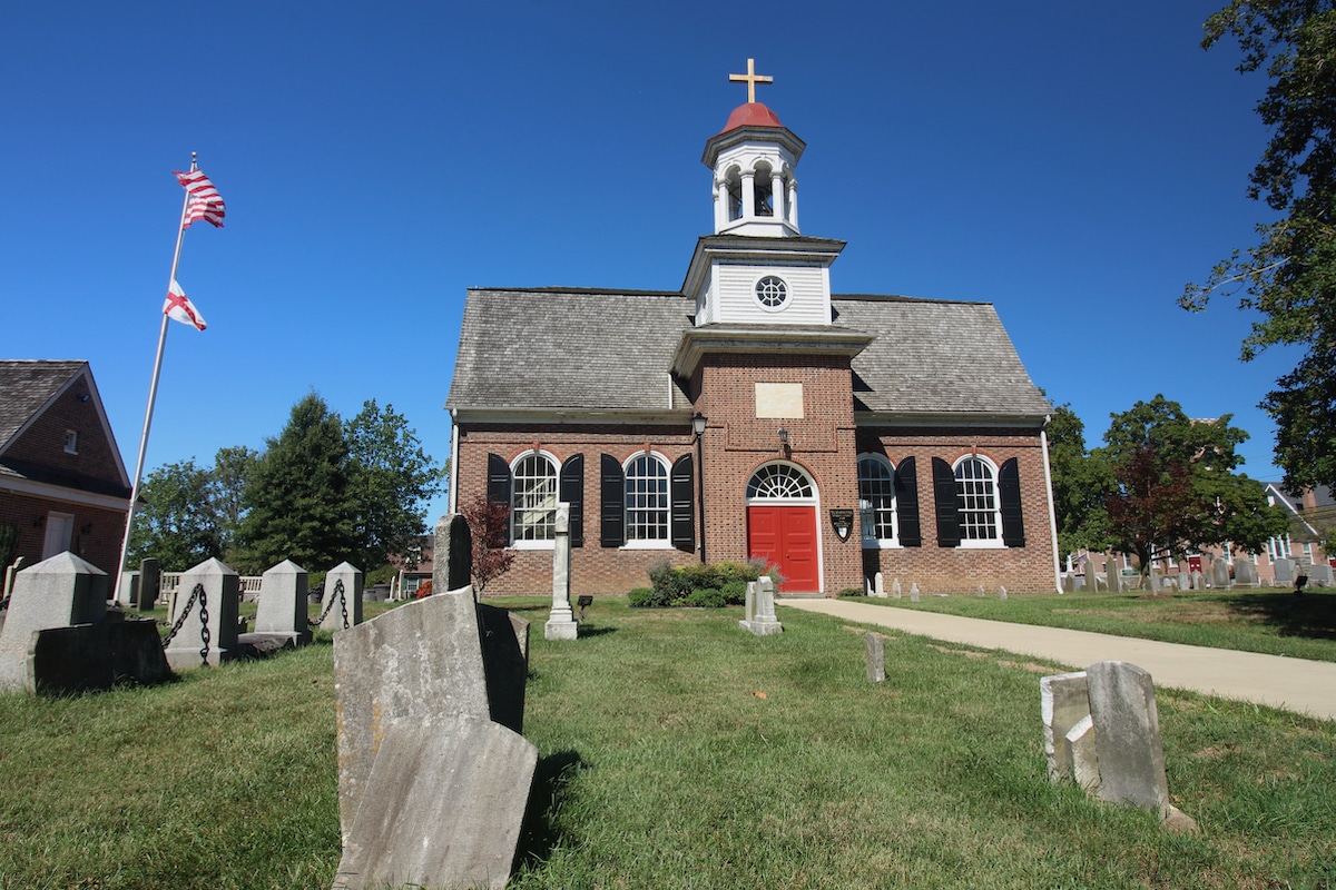 St Anne's Church in North East Maryland, one of Maryland's small towns.