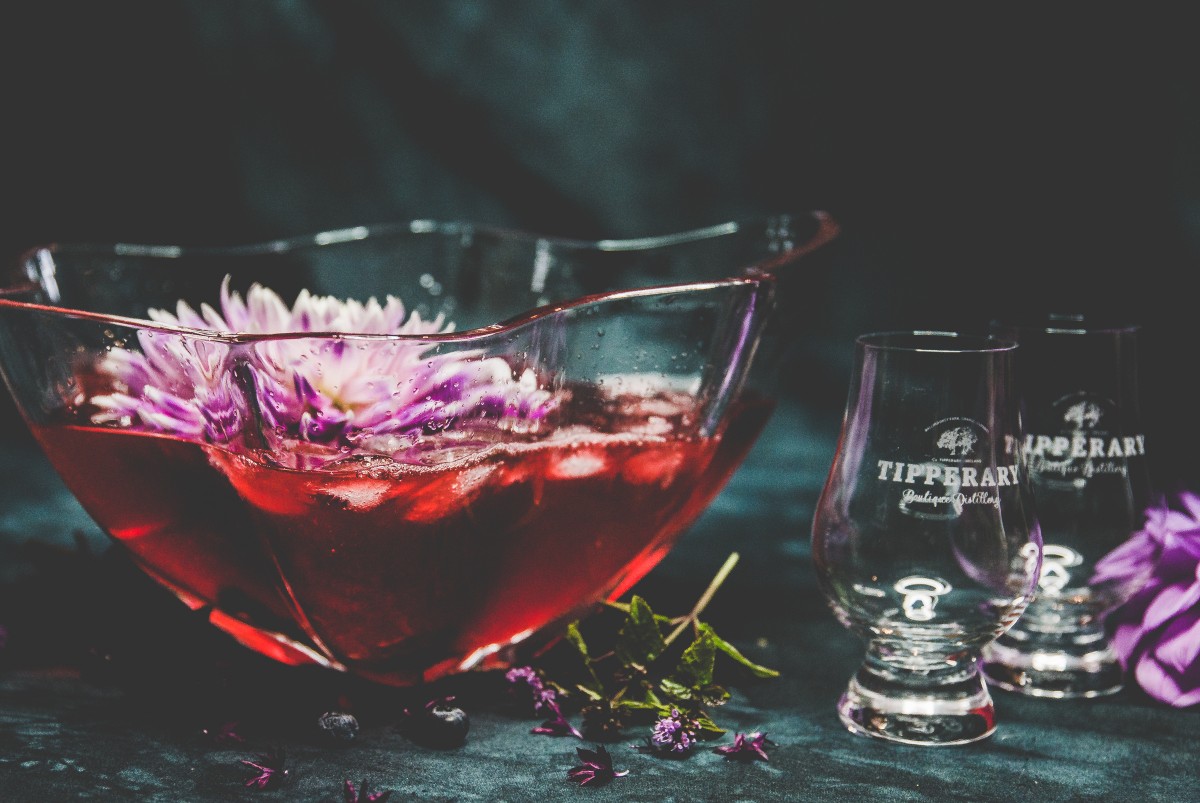 Blend Tipperary Whiskey Bumblebee Dahlia Cordial to create a great punch for serving up summer cocktails. Photo courtesy Tipperary Distilleries