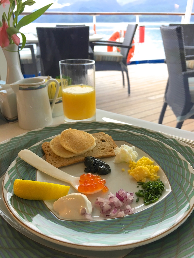 luxury cruise on Regent Seven Seas - A weekend indulgence, the caviar and champagne brunch is a must for your cruise. Photo by Catherine Parker