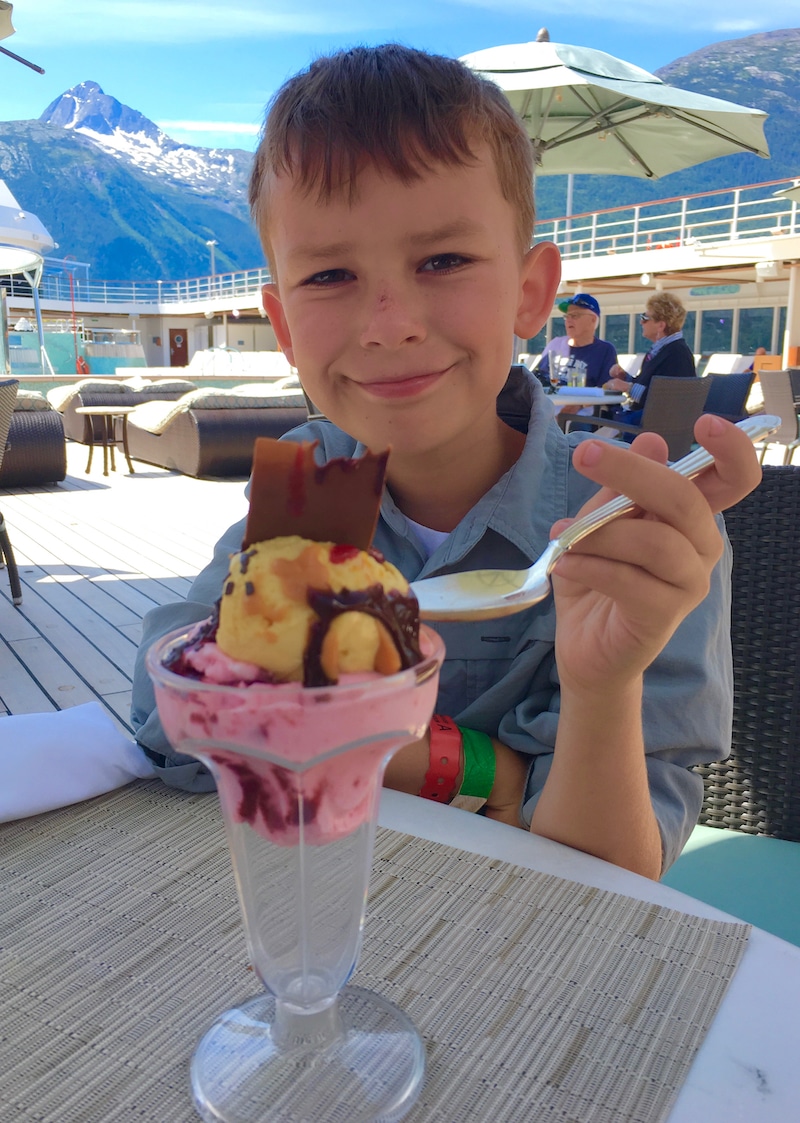 luxury cruise on Regent Seven Seas - With an ice cream and gelato bar, sweet treats are at the ready near the pool. Photo by Catherine Parker