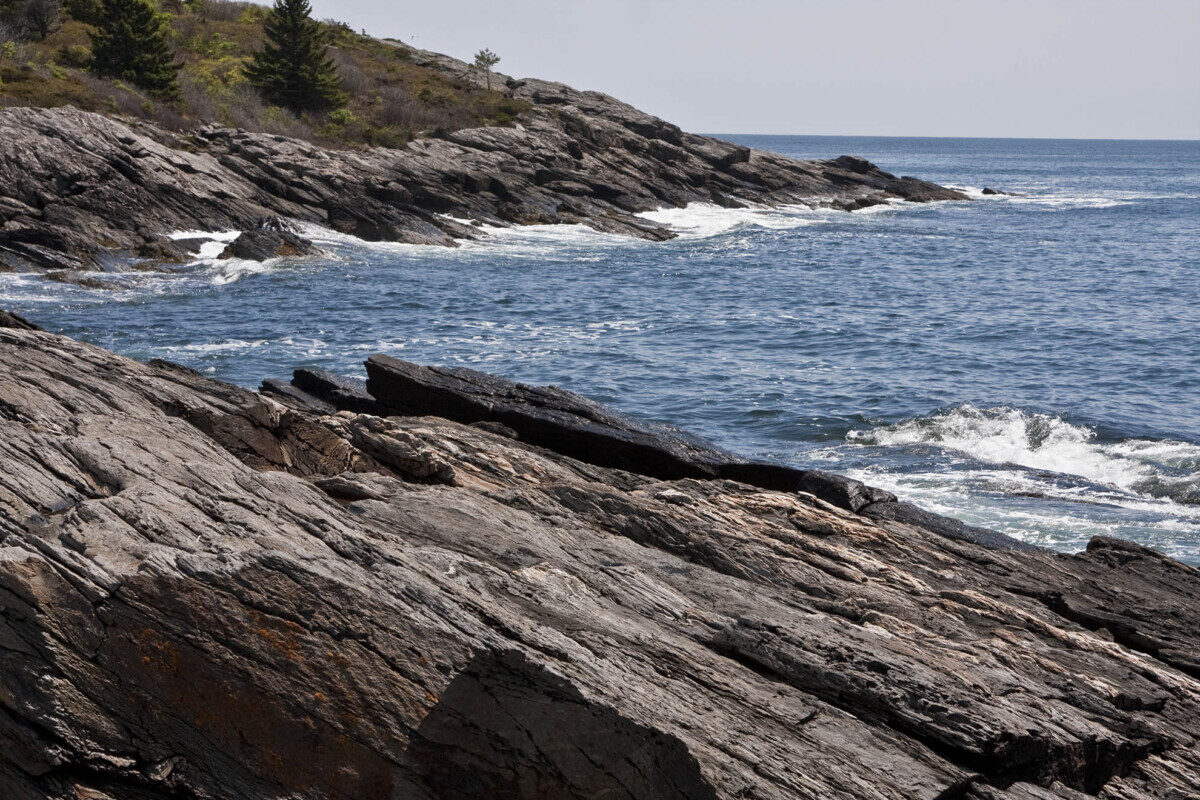 The rugged coast of Prout's Neck at Prouts Neck on the Southern Maine road trip