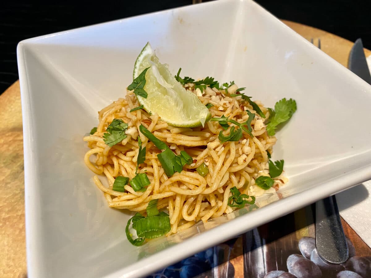 Thai Noodles go great with wine tasting
