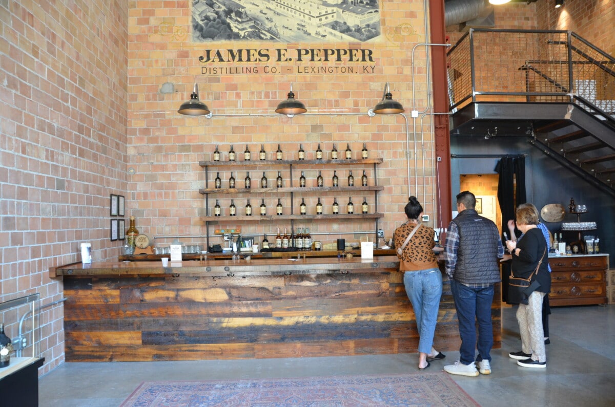 Tasting room at the James E. Pepper Distilling Company in Lexington