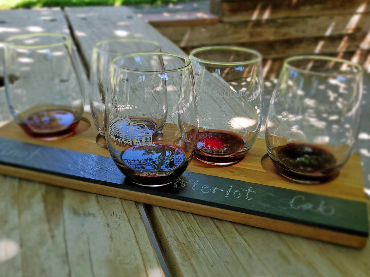 Wine flight at Rancho Sisquoc Winery