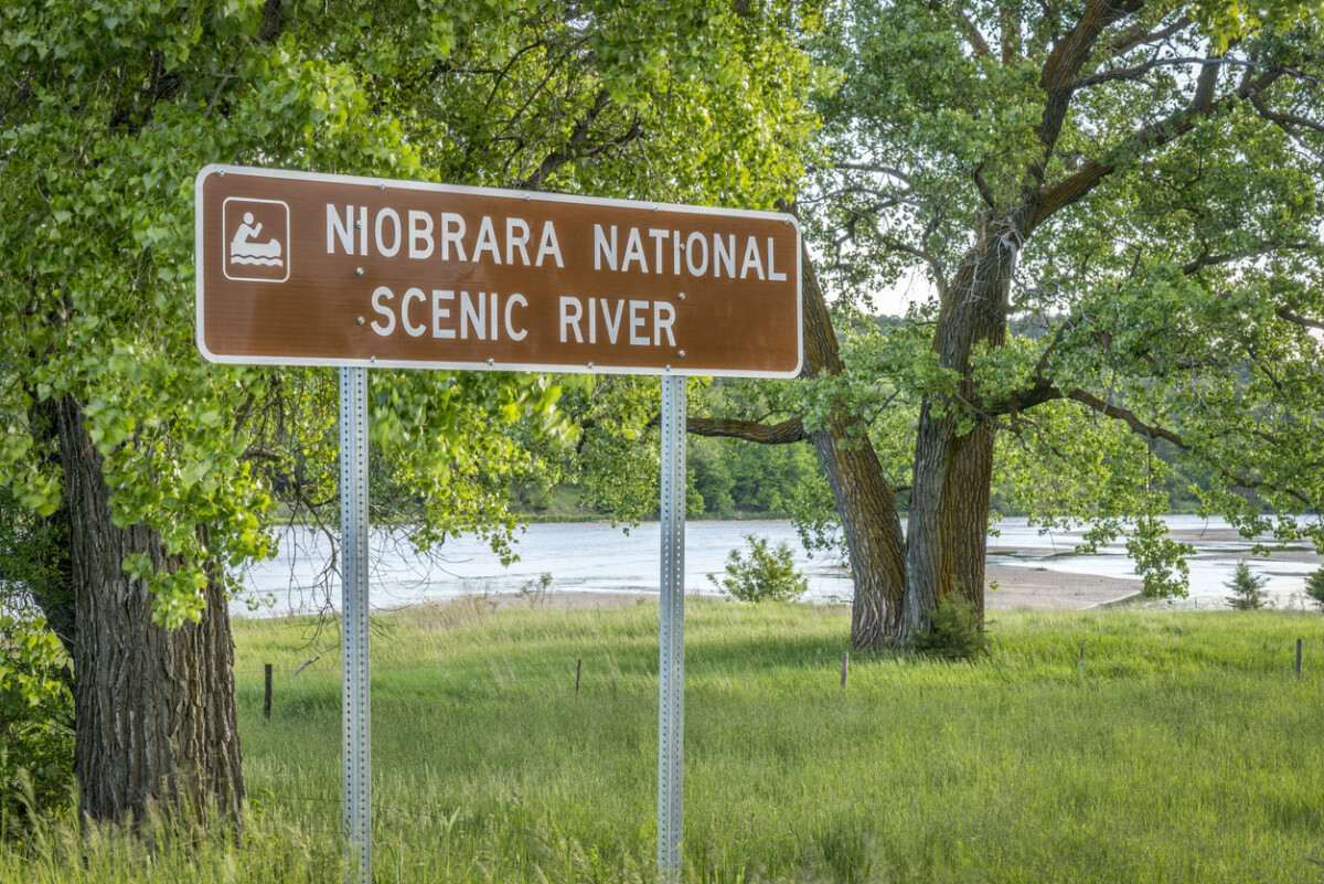 Niobrara National Scenic River sign, Nebraska Sand Hills