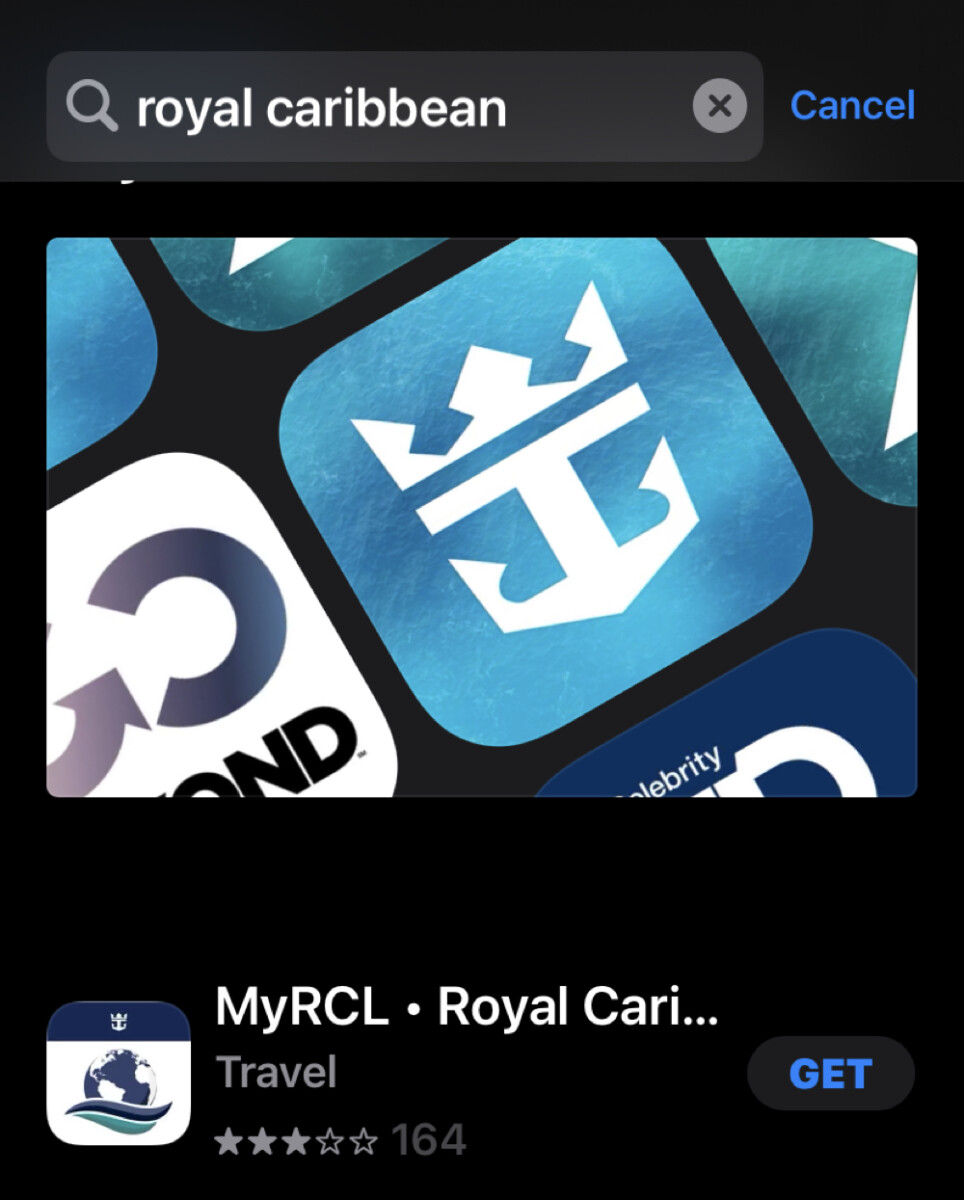 Royal Caribbean App used for cruising Alaska