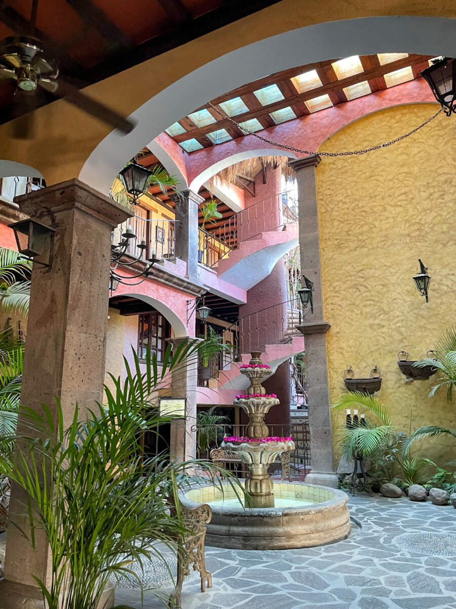 The fountain in the Hotel Posada de las Flores. Loreto Mexico