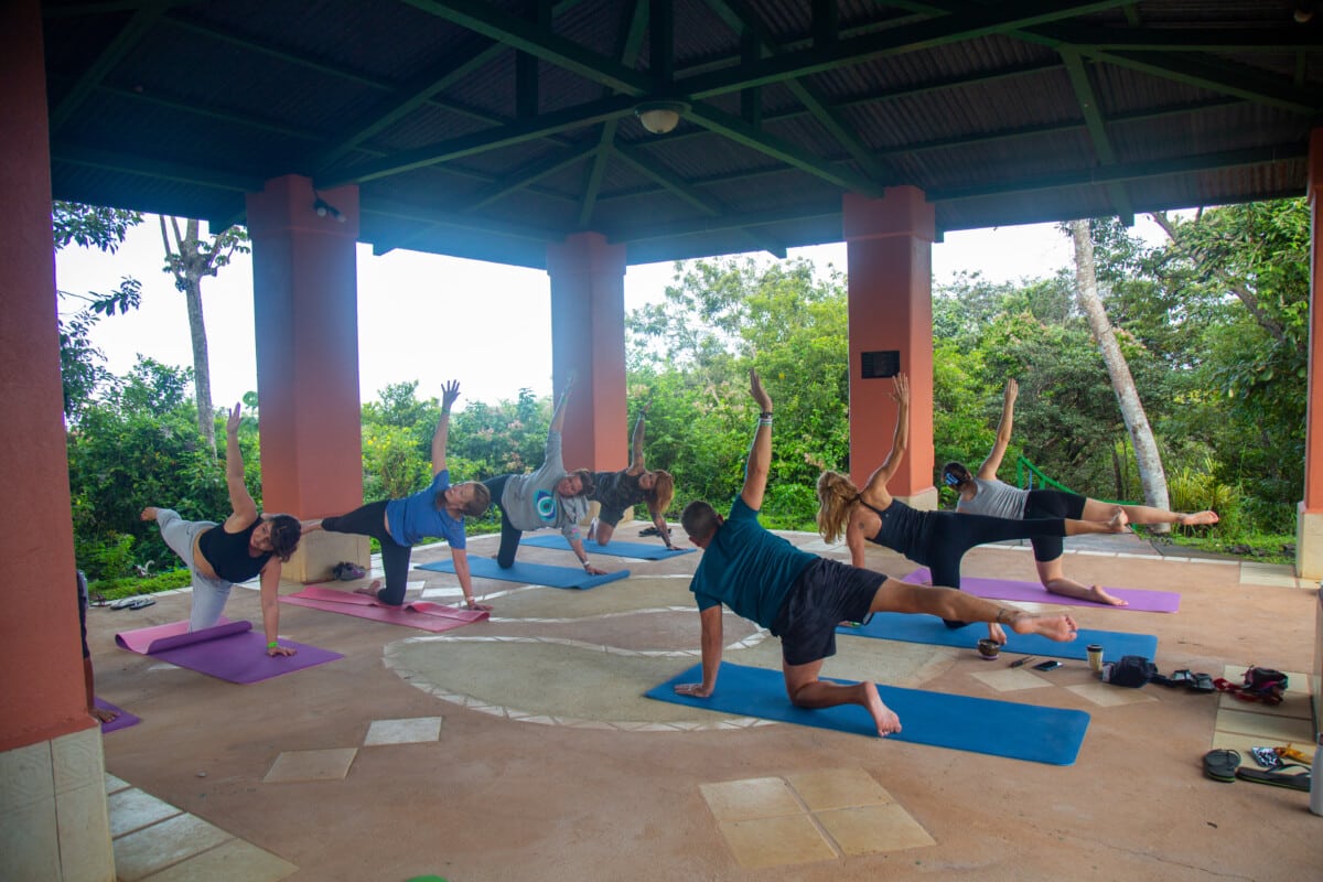 Yoga at the hacienda.