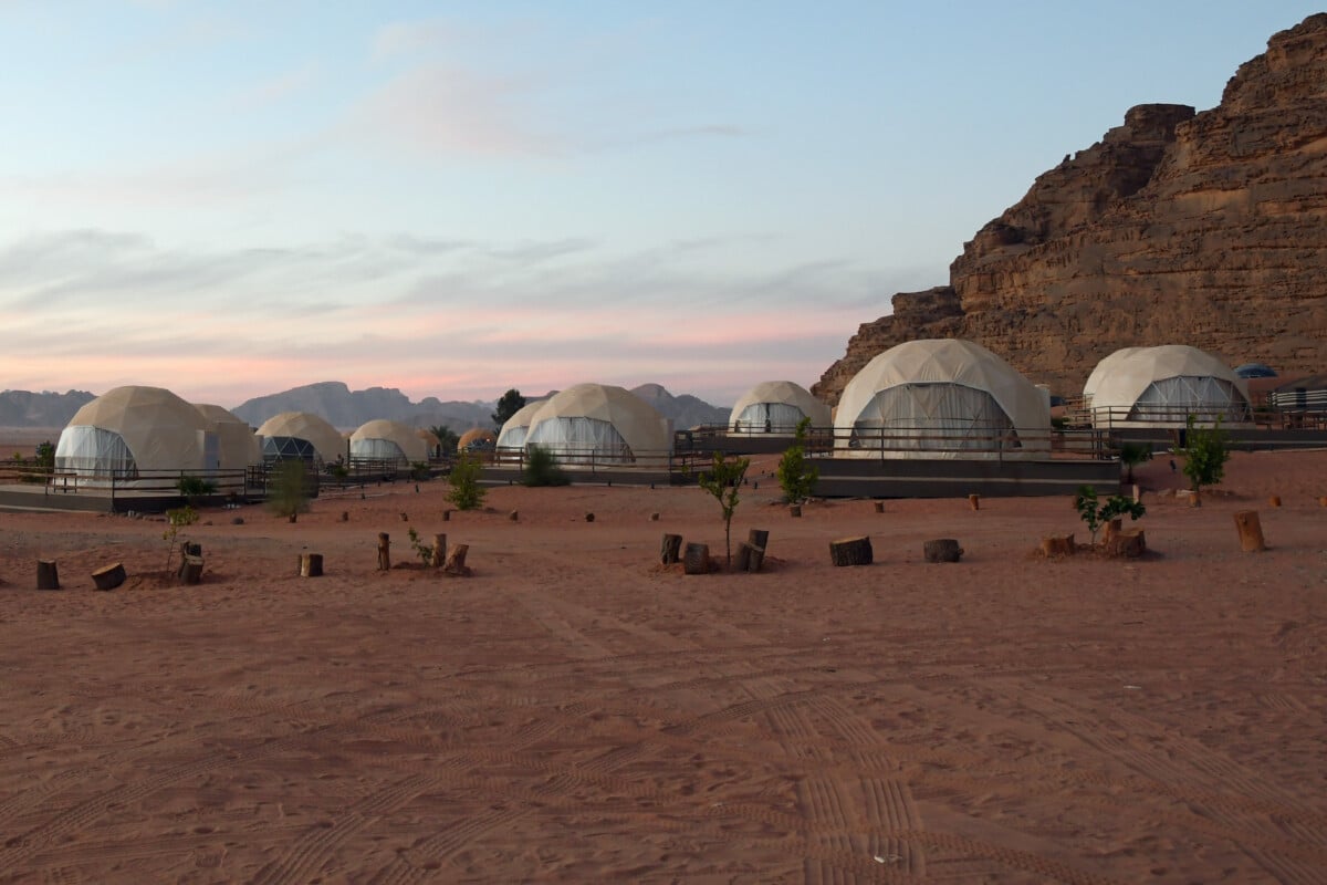 You can stay in bubble tents at some of the camps in Wadi Rum.