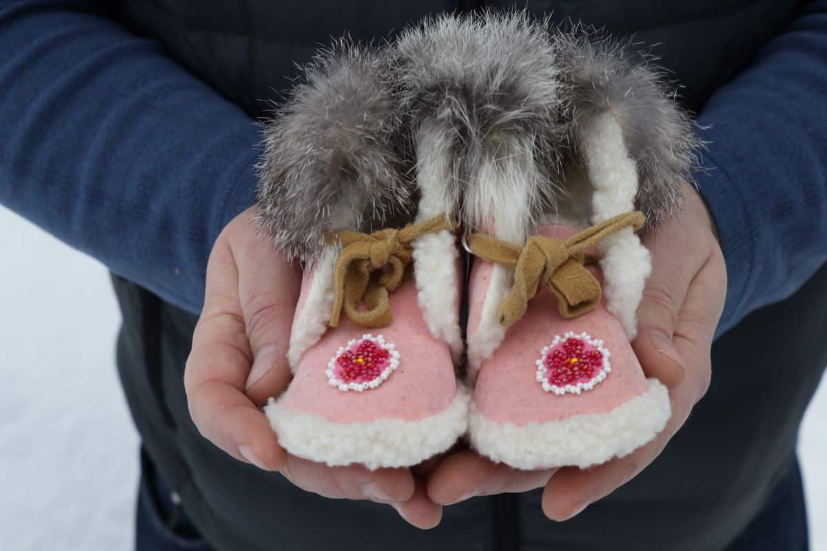 Fairbanks, Alaska One of the items at Blue Door Antiques is a pair of pink baby moccasins