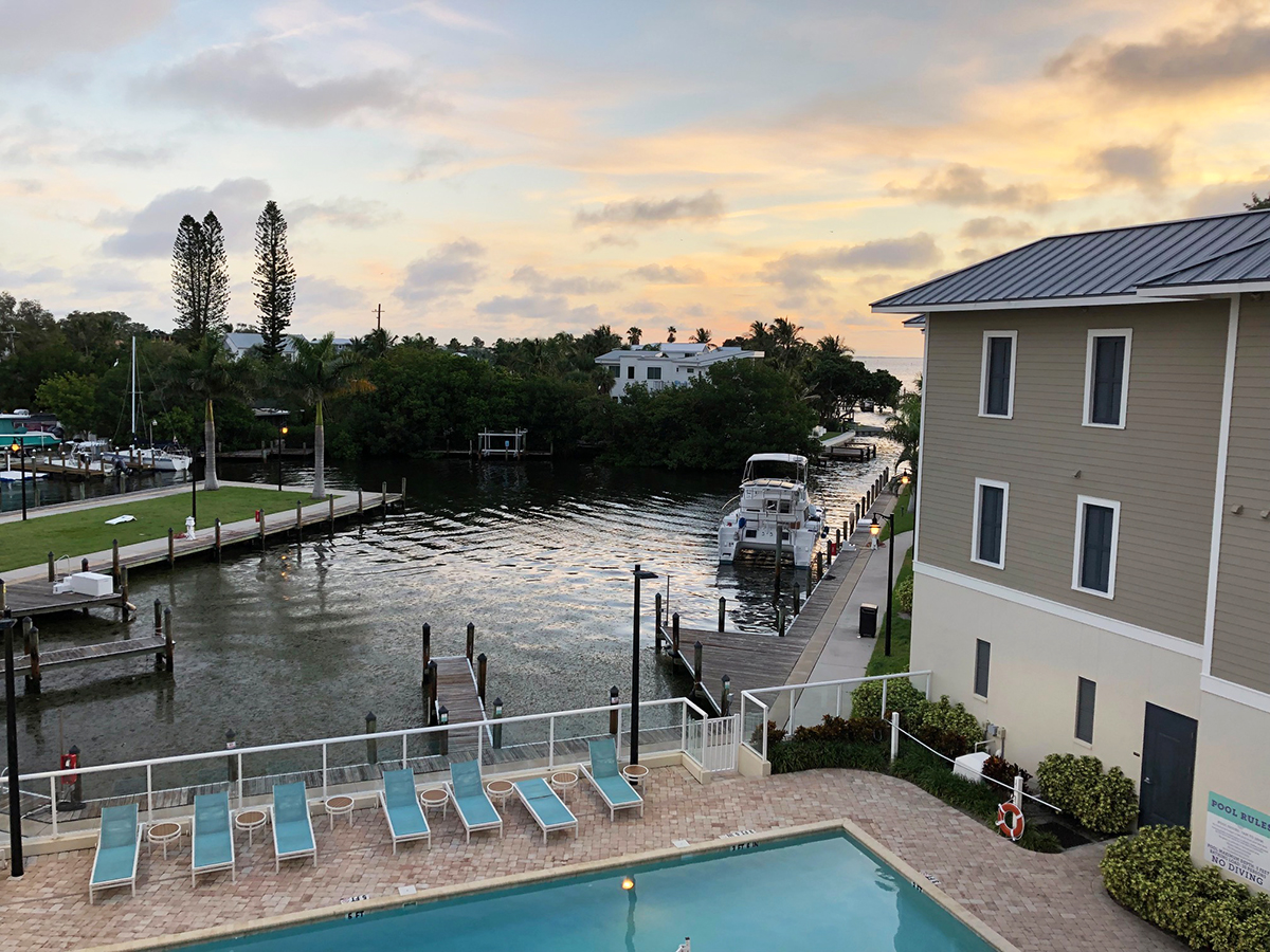 A morning view from Waterline Villas and Marina Resort.