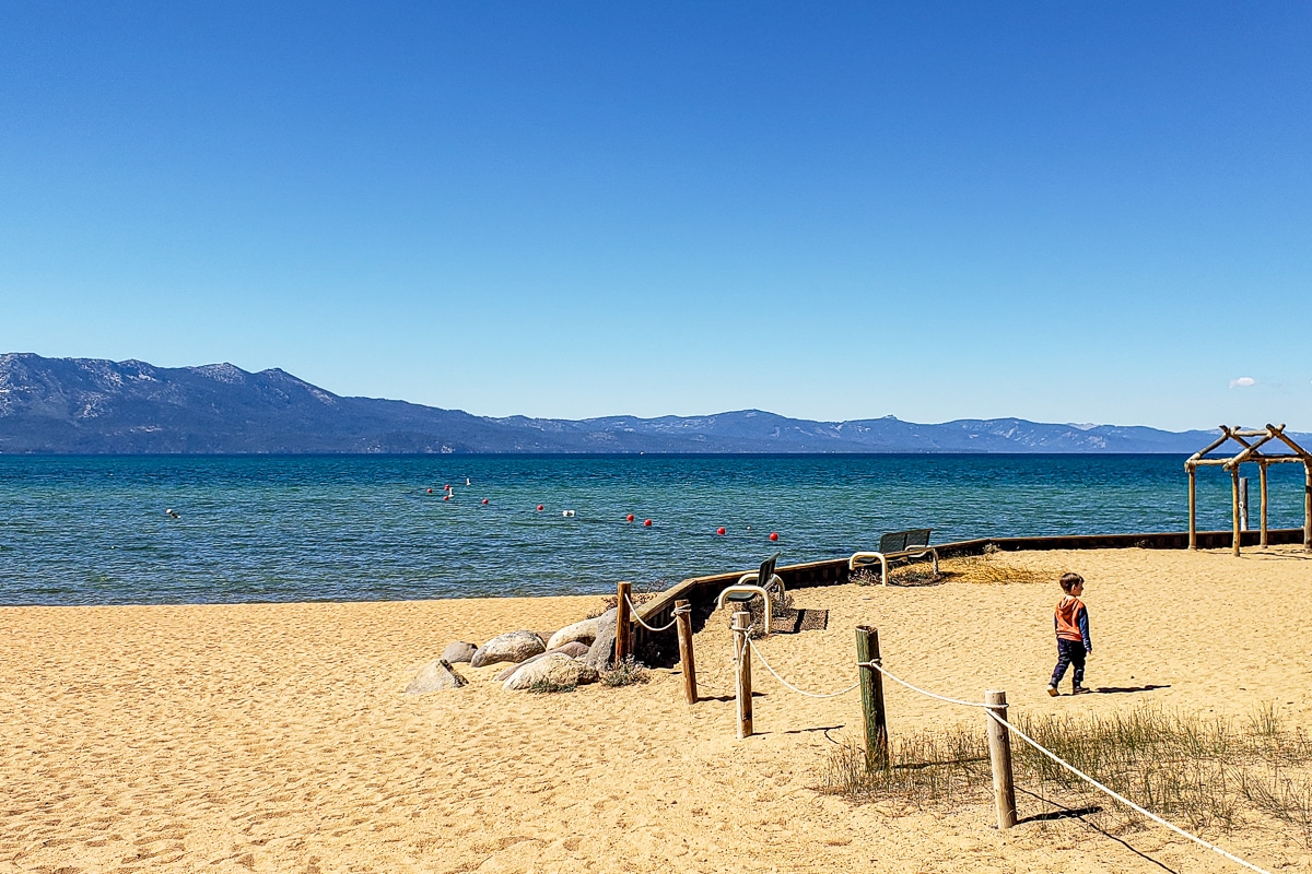 Summer in South Lake Tahoe is a great place for the sandy beaches on Lake Tahoe that welcome all ages to swim, kayak, or build sand castles.