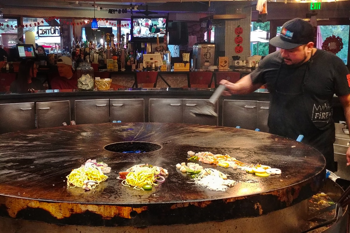 The round grill masters at Fire + Ice, South Shore Tahoe, CA.