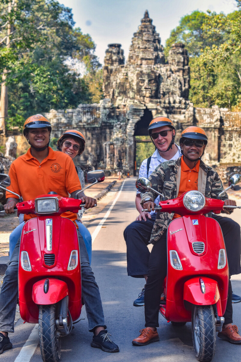 Touring Angkor Archaeological Park by Vespa with your own guide is one of many great insider tips to Siem Reap.