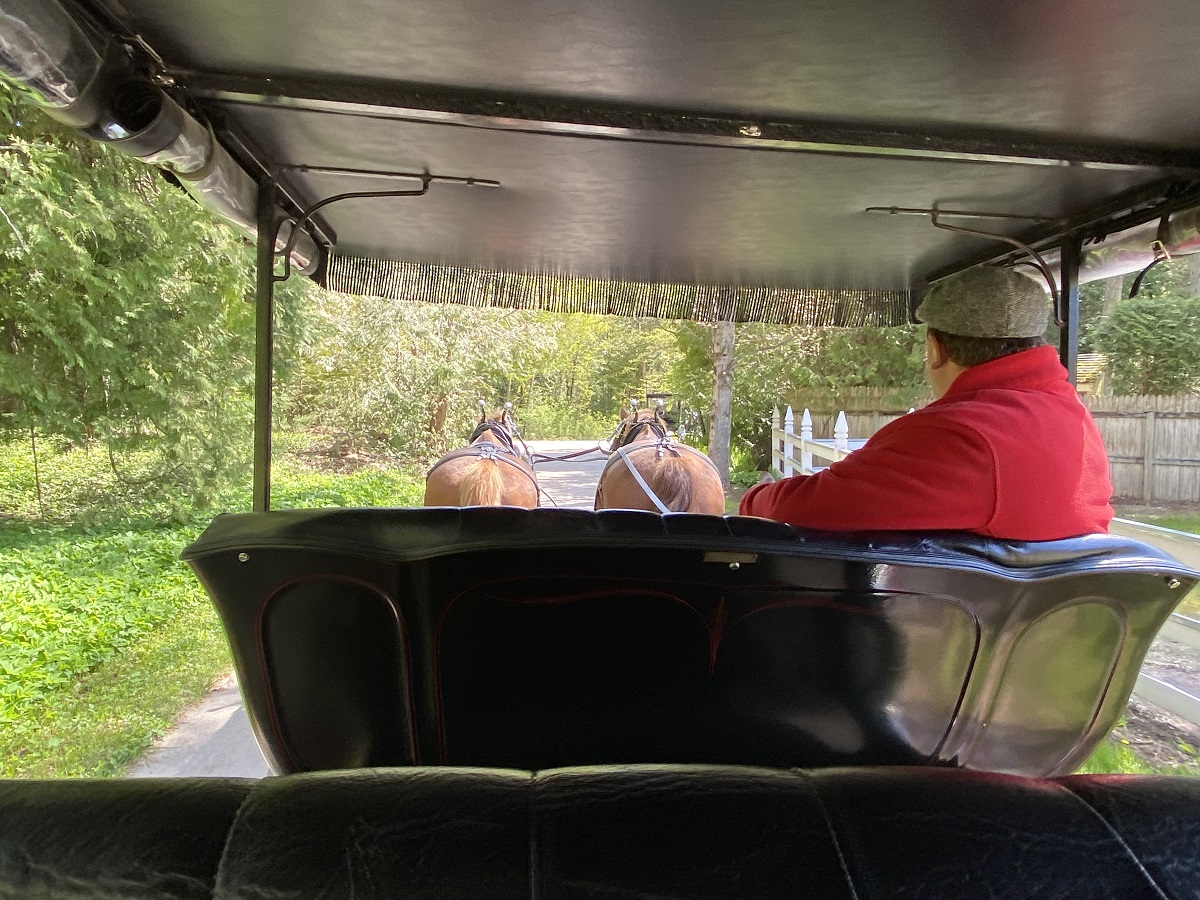 Horse-drawn carriage tour on Mackinac Island.