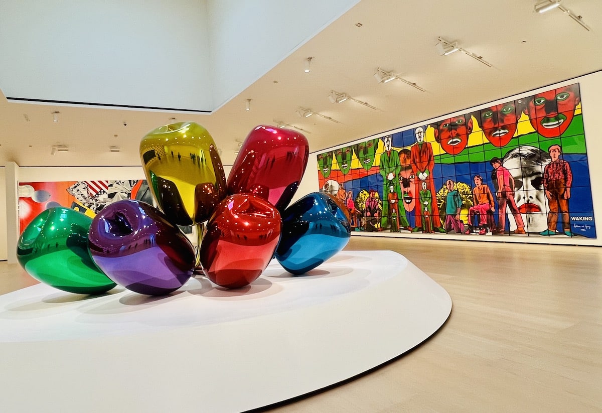 “Tulips,” Jeff Koons’ giant balloon-like bouquet at the Guggenheim Bilbao in Spain's Basque Country.