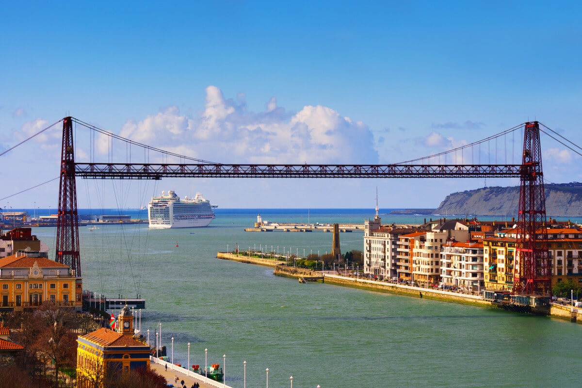 Vizcaya Bridge, the famous hanging bridge in Getxo outside Bilbao, is a UNESCO World Heritage Site.