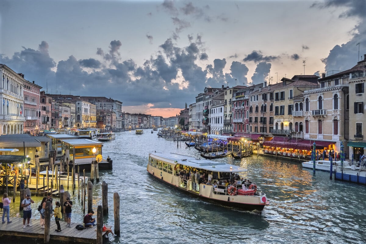The Vaporetto takes passengers along the Grand Canal of Venice. Photo by Gabriele Vinciguerra via iStock by Getty Images